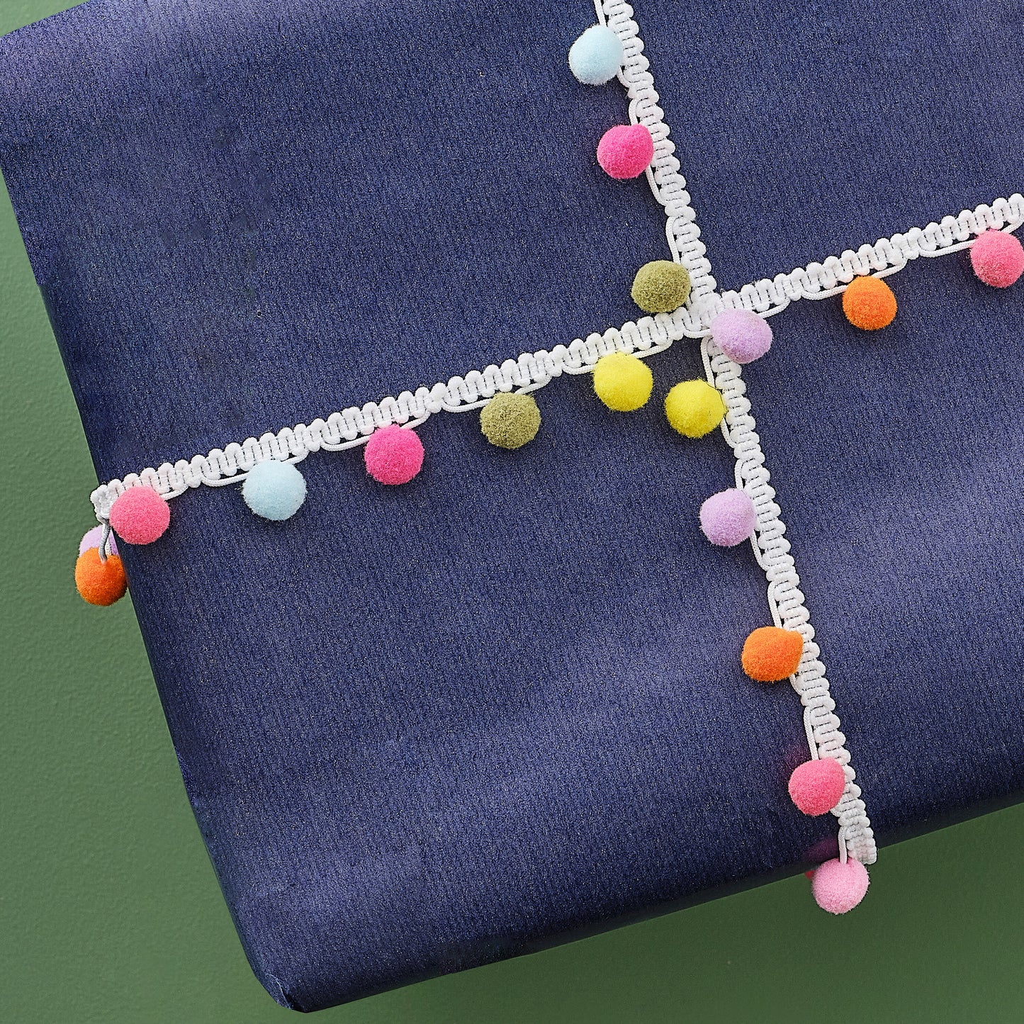 Christmas Pom Pom Ribbon Gift Wrap