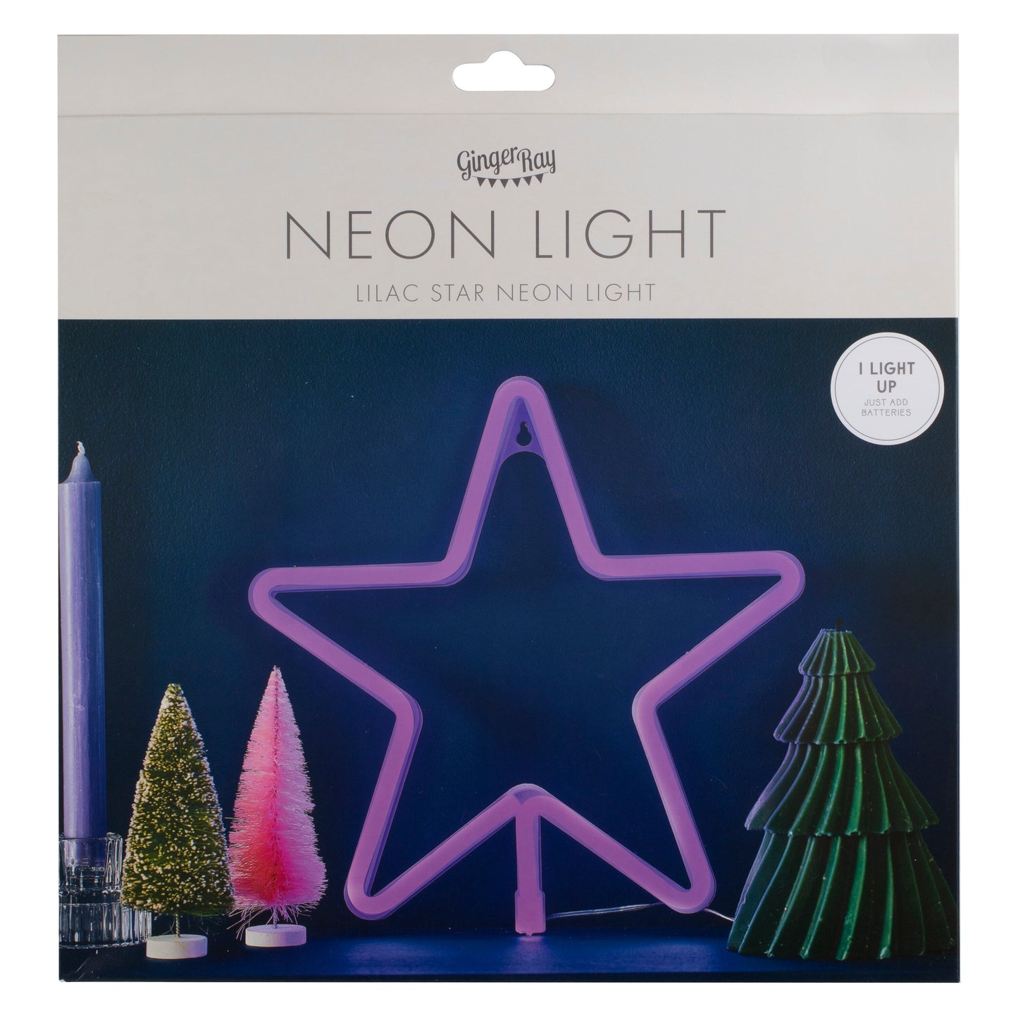 Large Lilac Light Up Christmas Star Neon Light