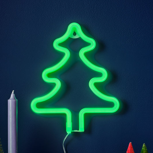 Green Christmas Tree Neon Christmas Light