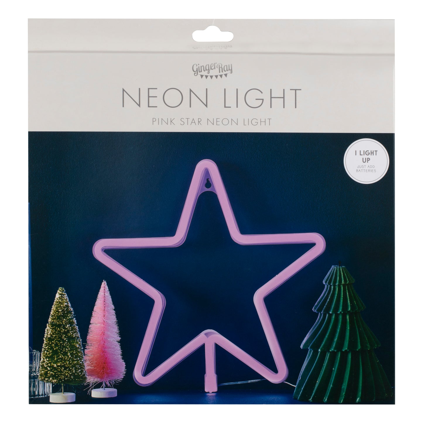 Large Pink Light Up Christmas Star Neon Light