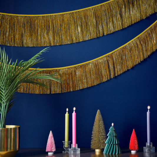 Gold Christmas Tinsel Garland Decoration