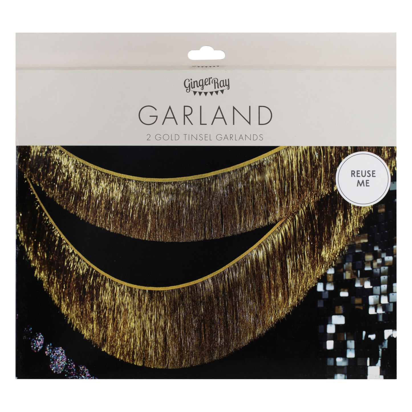 Gold Christmas Tinsel Garland Decoration