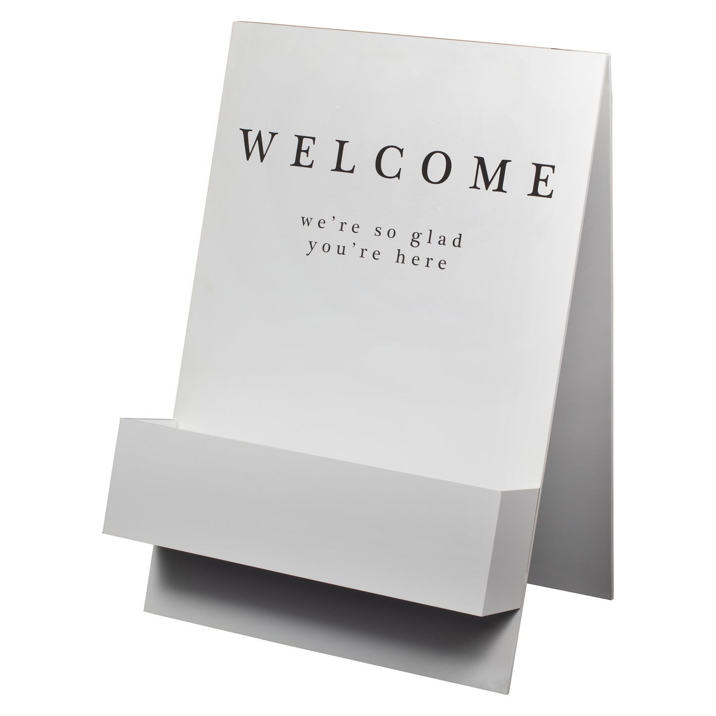 Customisable White Wooden Welcome Sign with Flower Box and Black Stickers