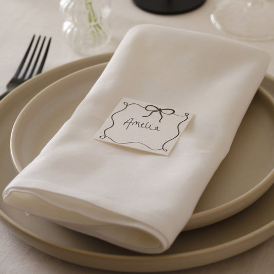 Black and White Bow Place Cards