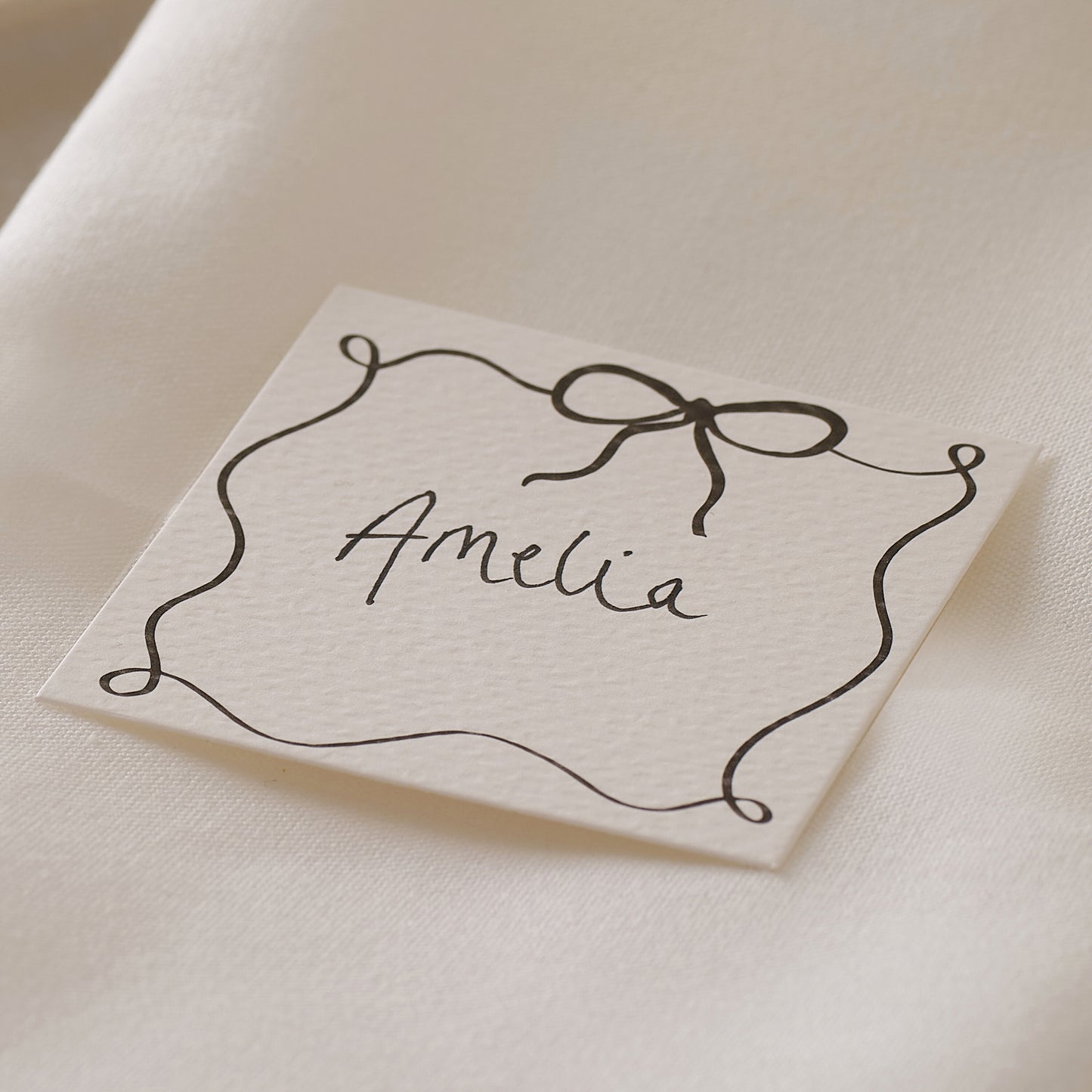 Black and White Bow Place Cards