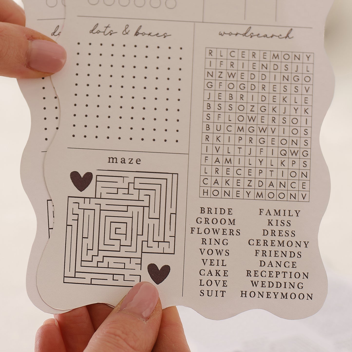 Cream and Black Wedding Activity Sheets