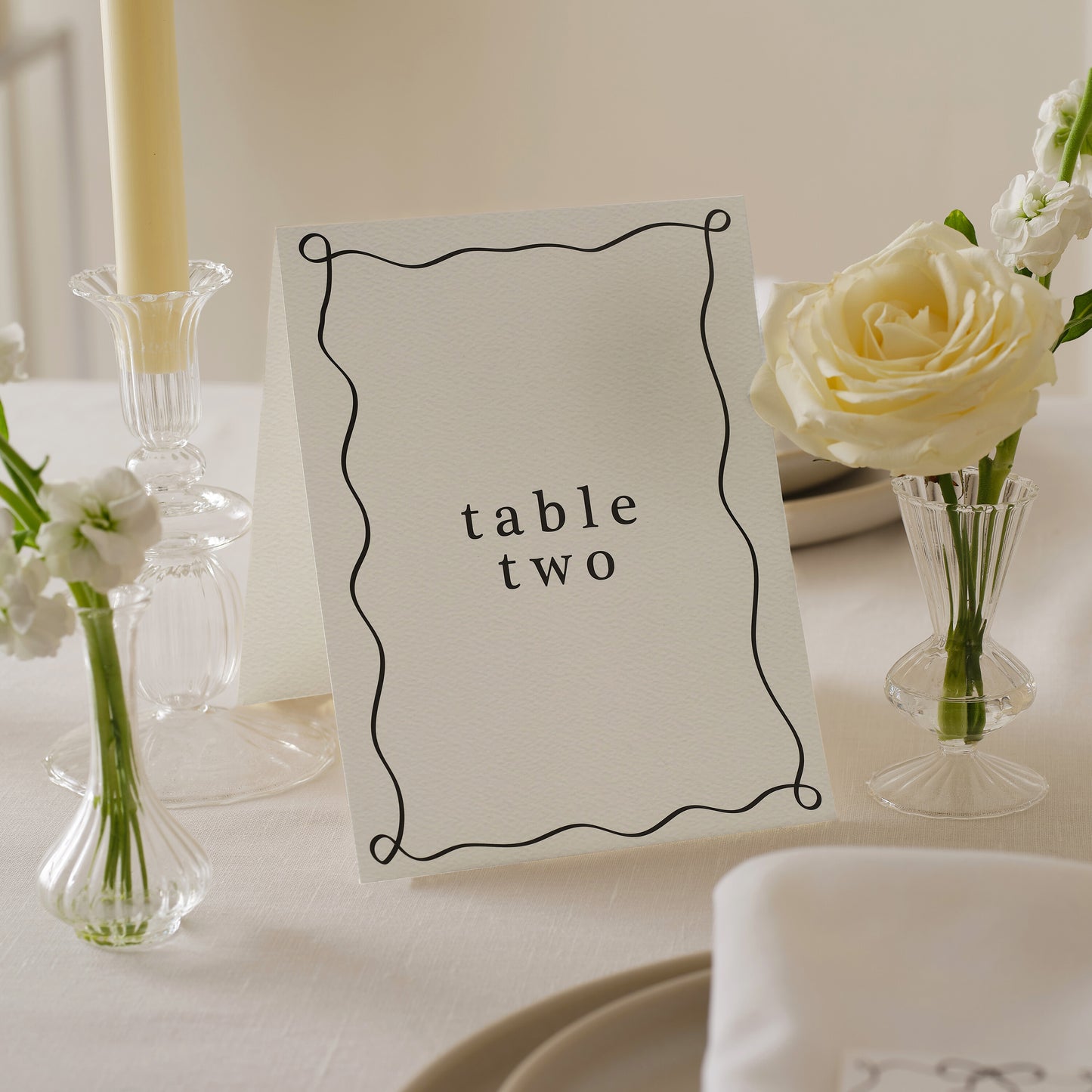 Cream and Black Wedding Table Numbers