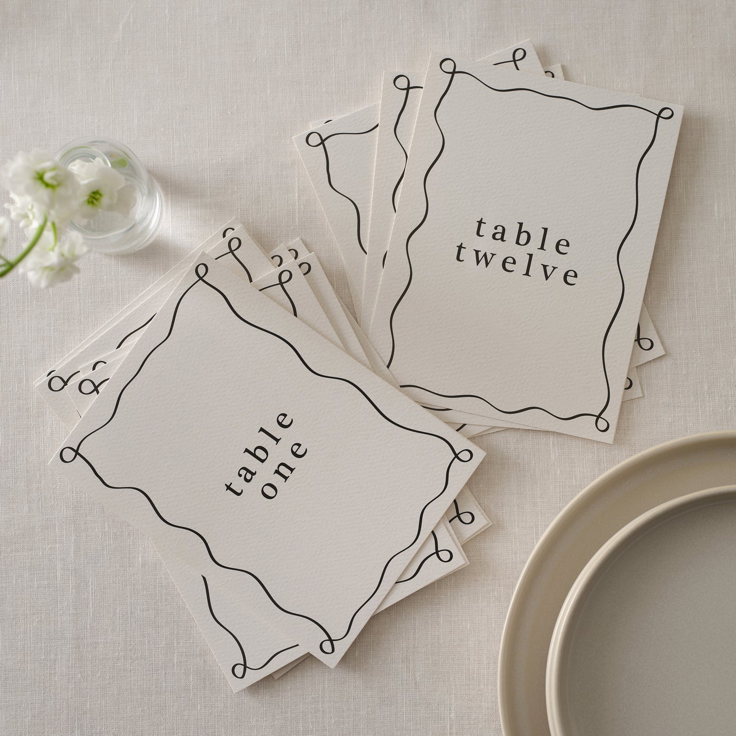 Cream and Black Wedding Table Numbers