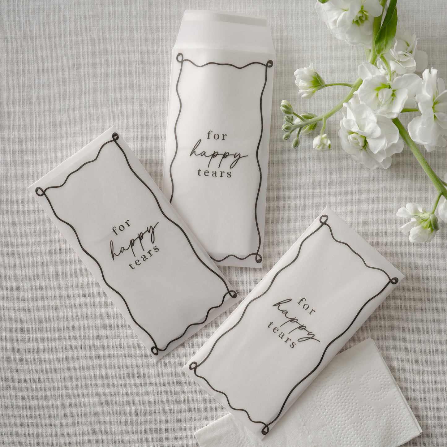 'For Happy Tears' Wedding Tissue Packs