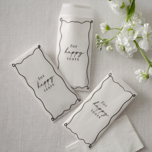 'For Happy Tears' Wedding Tissue Packs