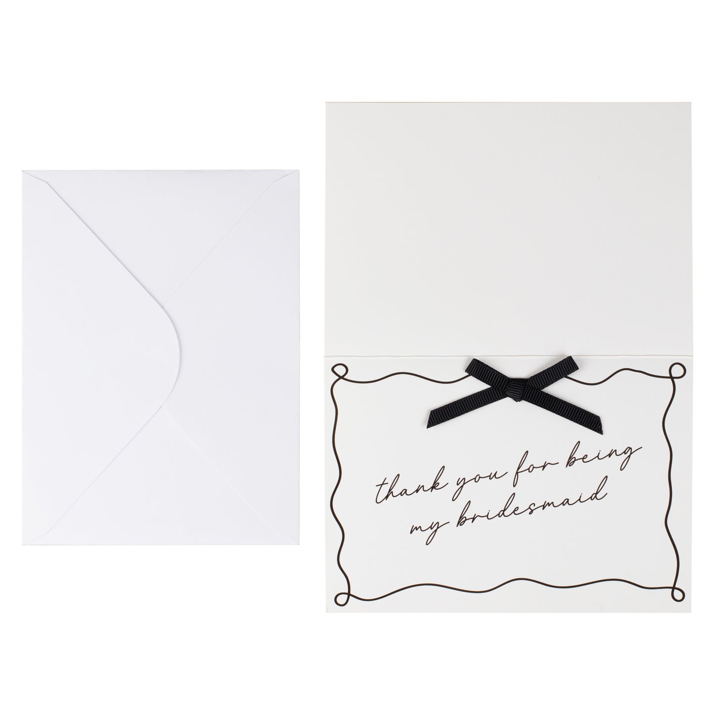 Black and White 'thank you for being my bridesmaid' Cards