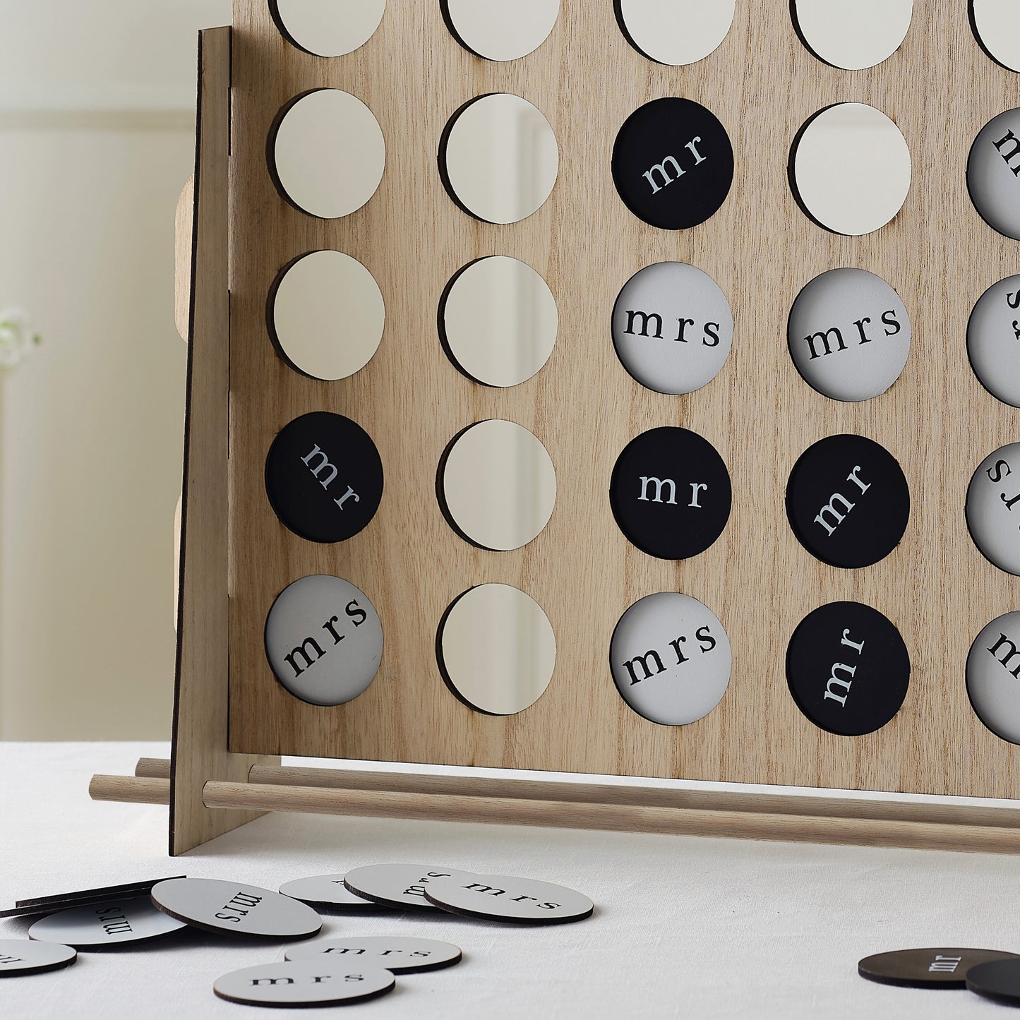 Wooden Wedding Four in a Row Game