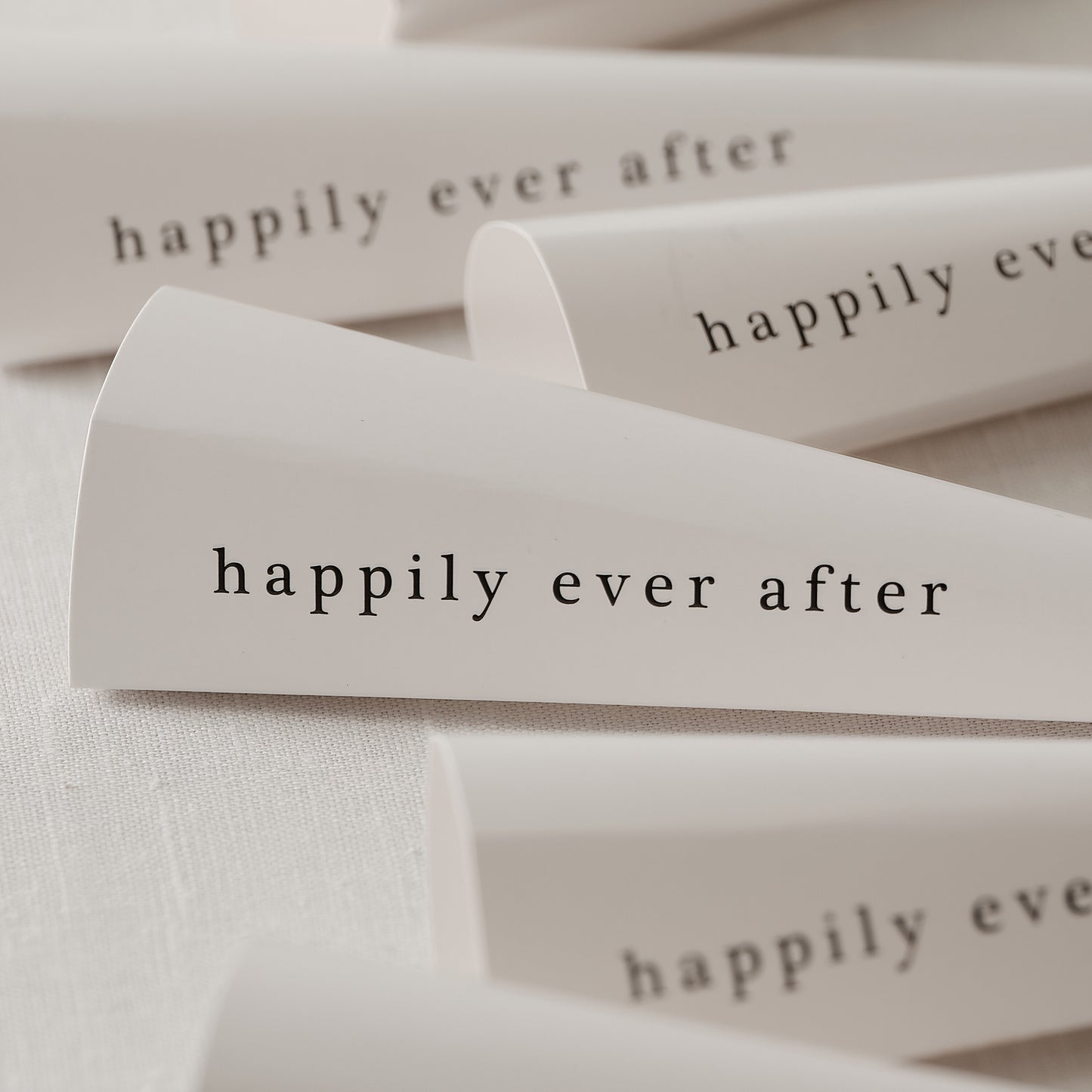 Black and White 'Happily Ever After' Wedding Party Horns