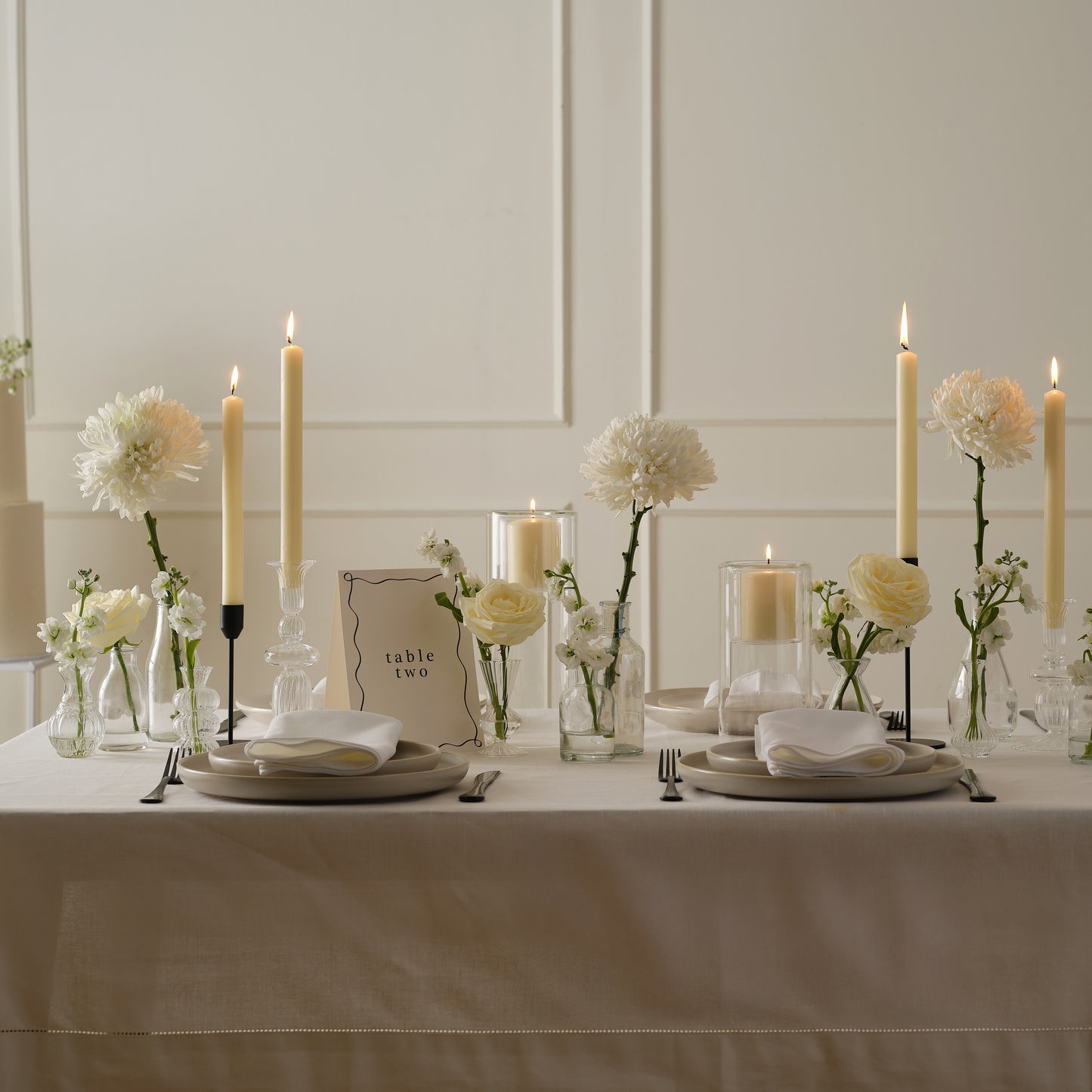 Large Clear Glass Dinner Candle Holder