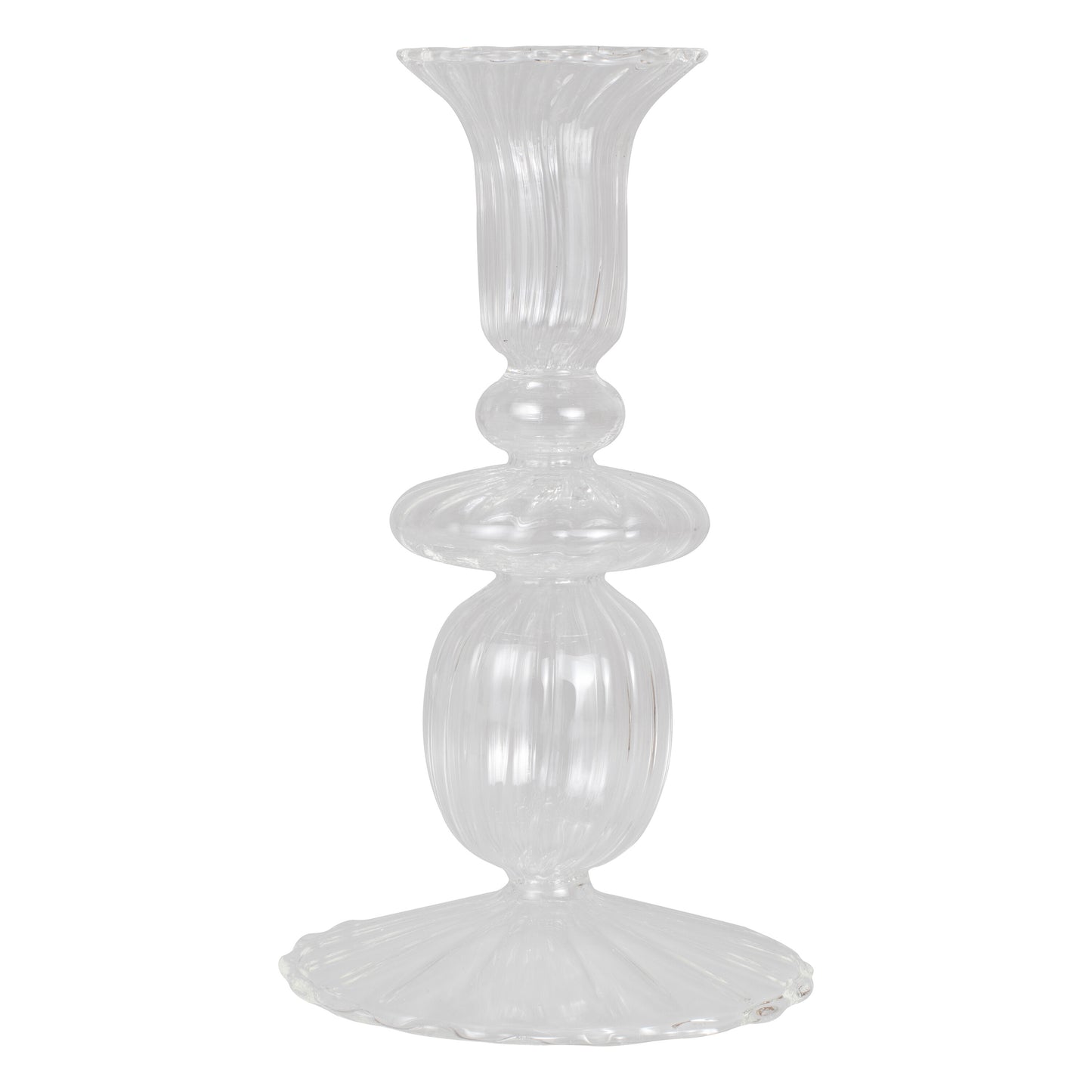 Small Clear Glass Dinner Candle Holder