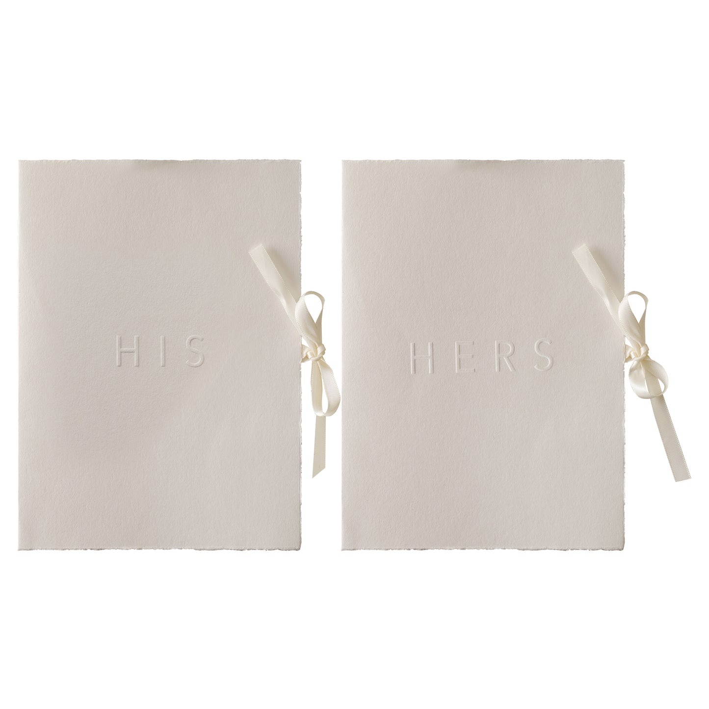 Cream His and Hers Wedding Vow Books