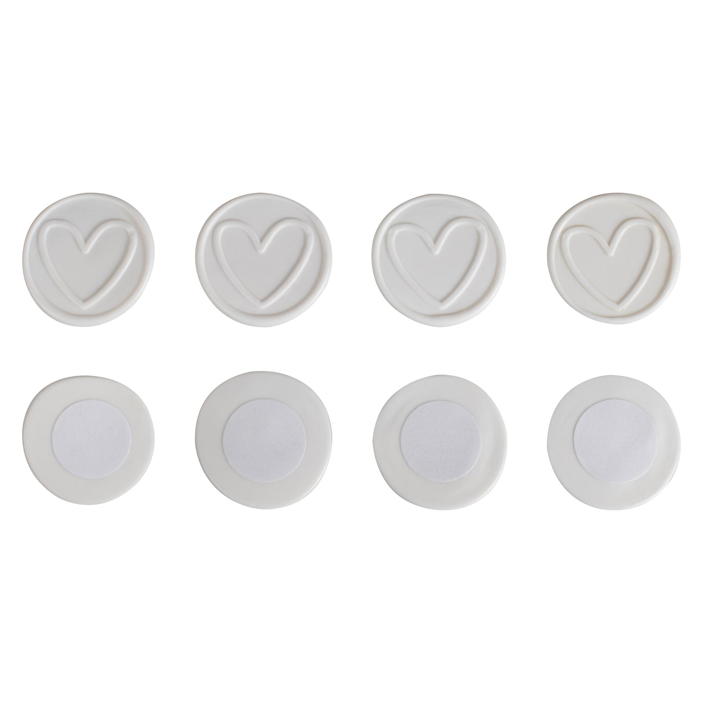 Ivory Self Adhesive Wax Seals with Hearts