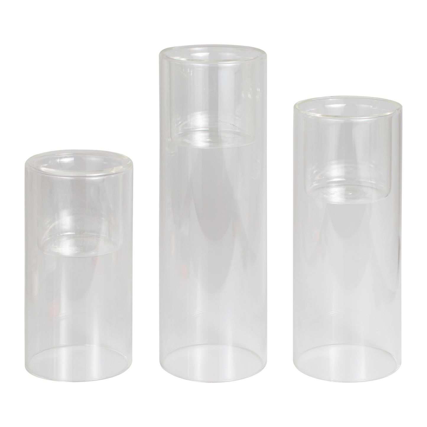 Clear Glass Pillar Candle Holders