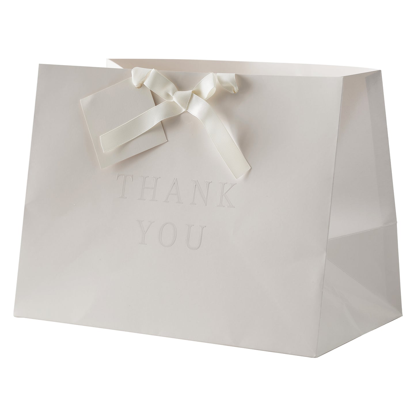 Cream Embossed 'Thank You' Gift Bag