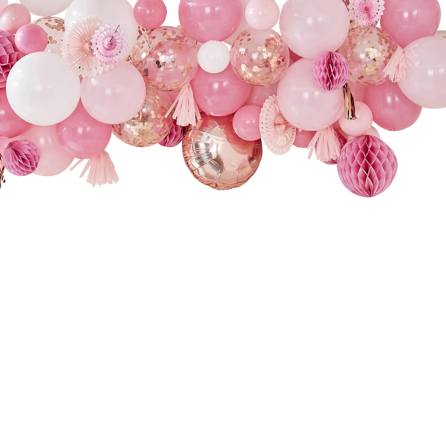 Blush And Peach Balloon And Fan Garland  Party Backdrop