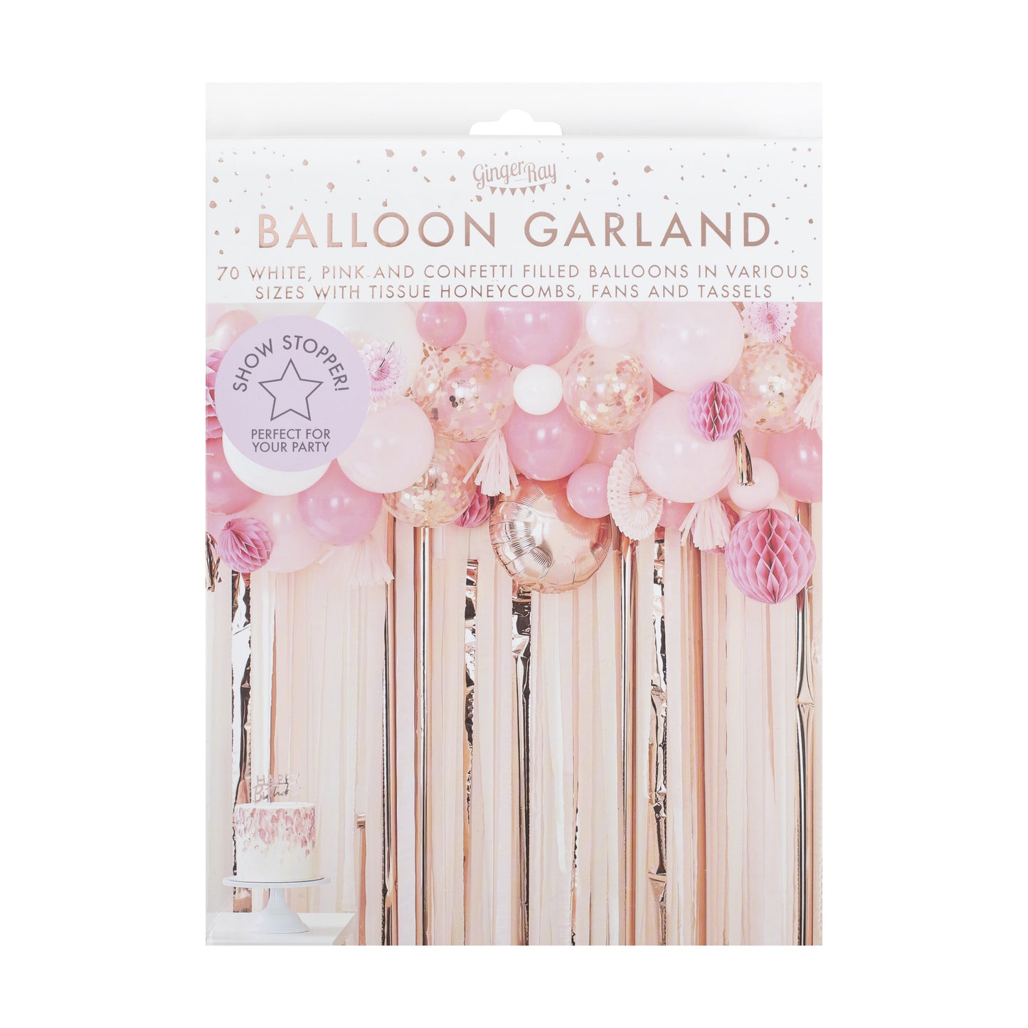 Blush And Peach Balloon And Fan Garland  Party Backdrop