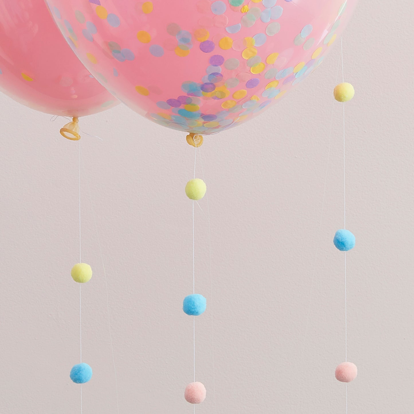 Pastel Pom Pom Balloon Tails