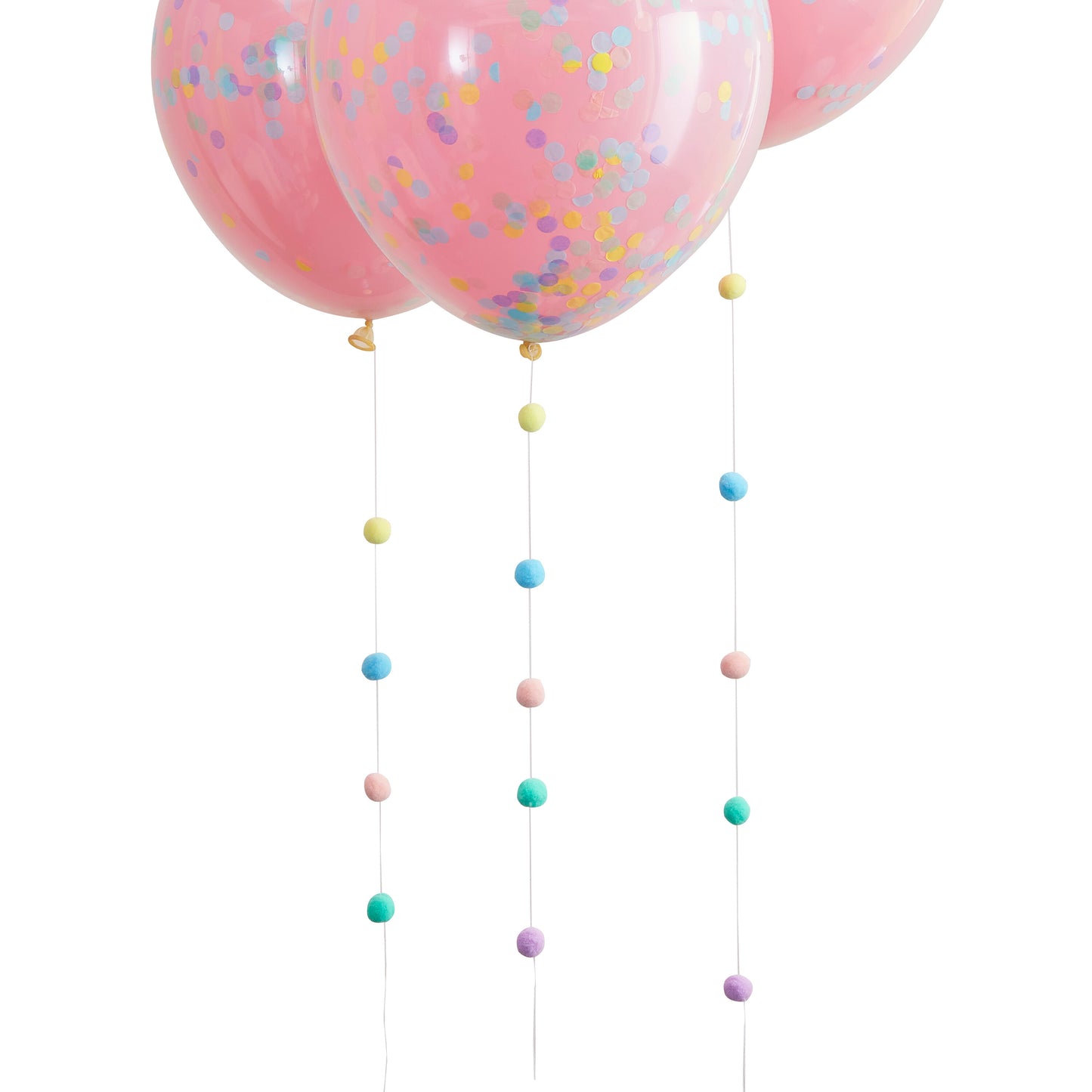 Pastel Pom Pom Balloon Tails