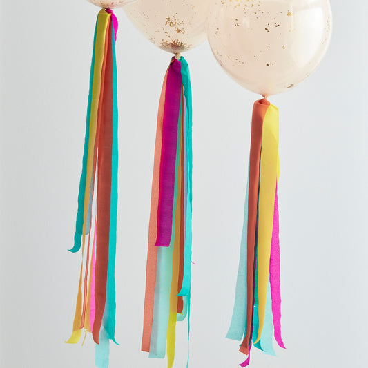 Multicoloured Streamer Balloon Tails