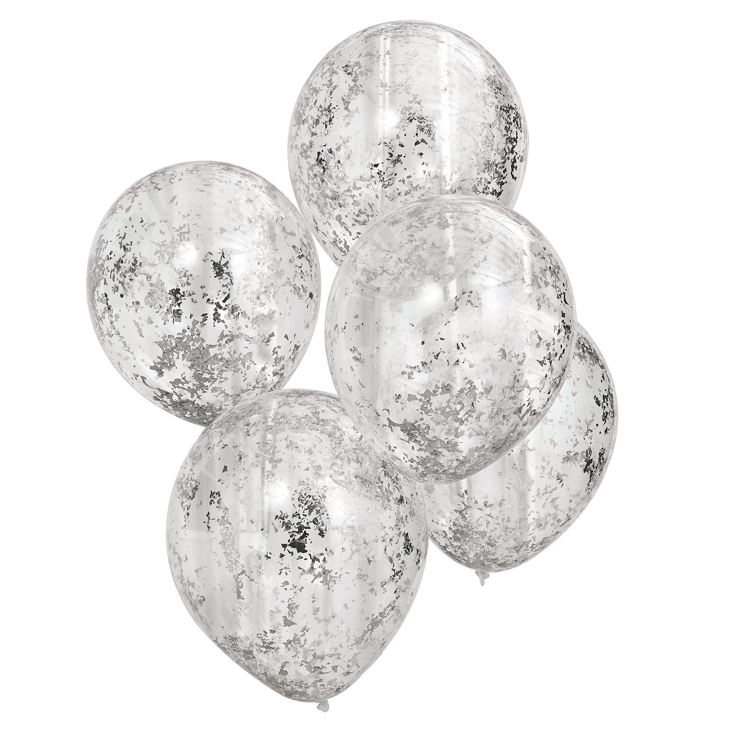 Silver Shredded Confetti Filled Balloons