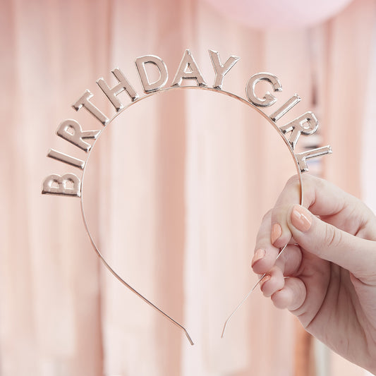 Rose Gold Birthday Girl Headband