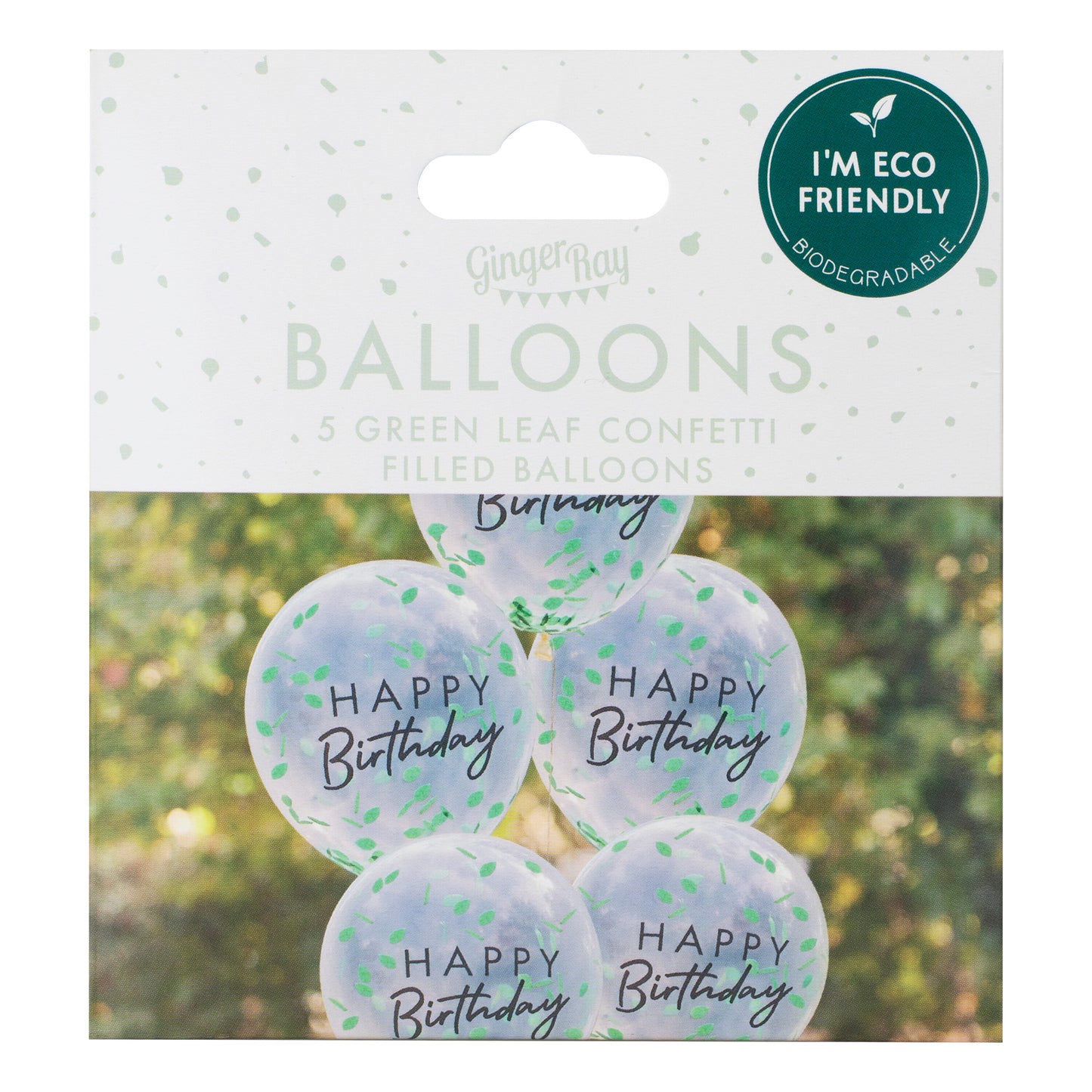 Happy Birthday Leaf Confetti Balloons