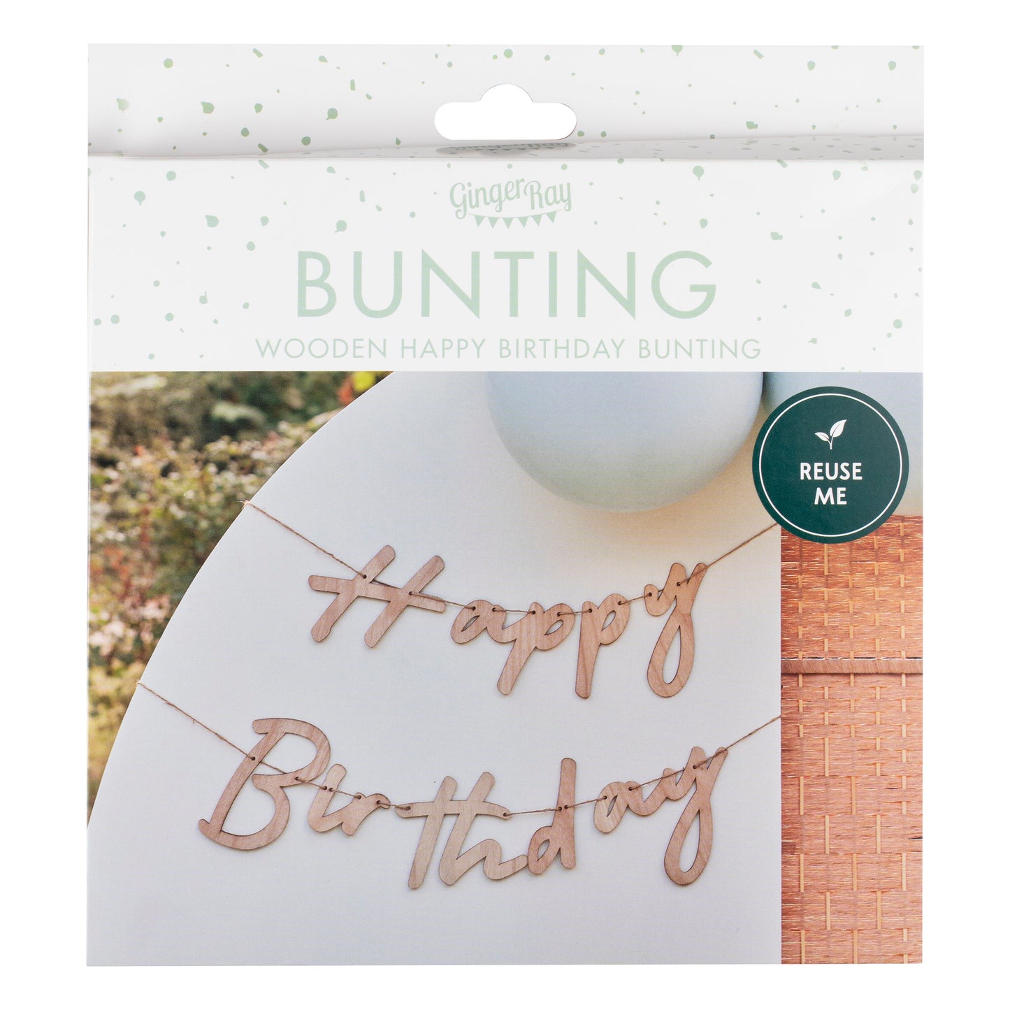 Wooden Happy Birthday Bunting