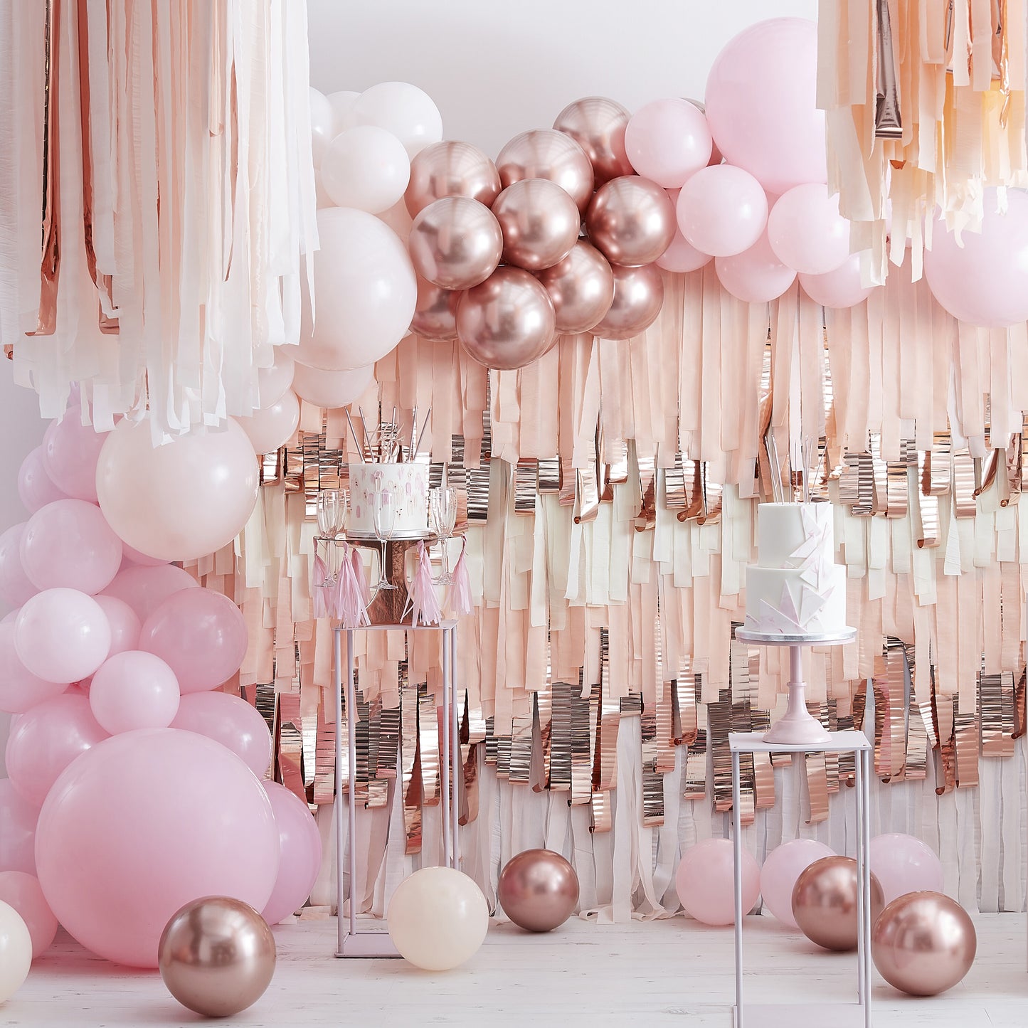 Rose Gold Chrome Balloon Mosaic Balloon Pack