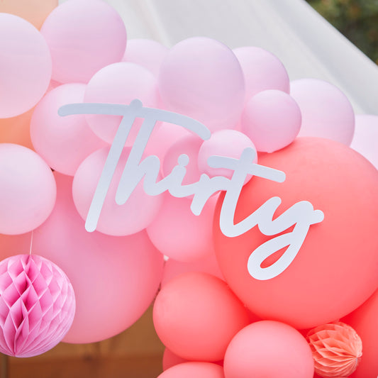 30th Birthday Balloon Arch Sign