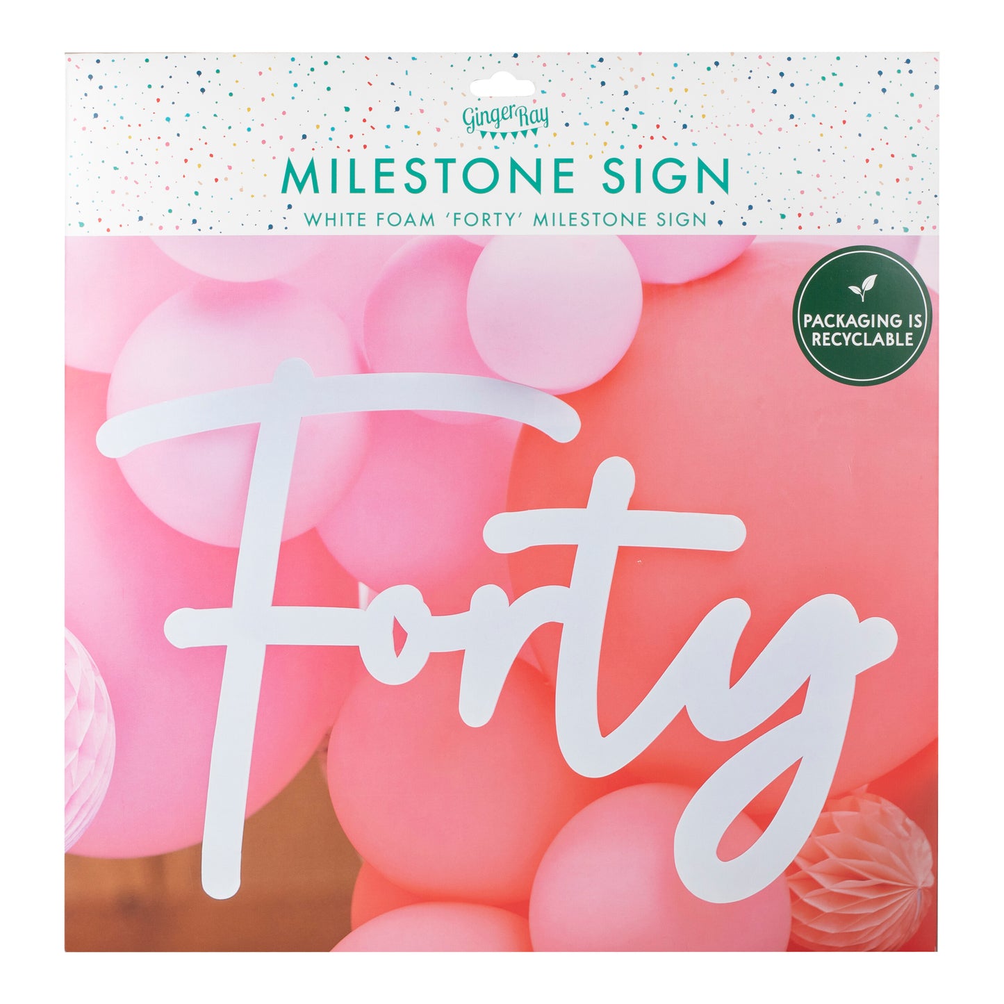 40th Birthday Balloon Arch Sign