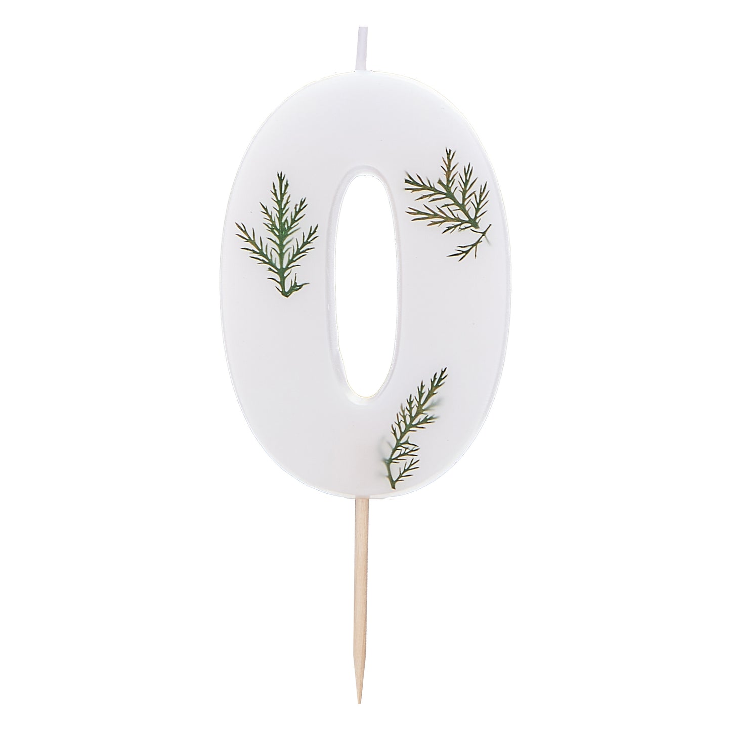 Leaf Foliage Number 0 Birthday Candle