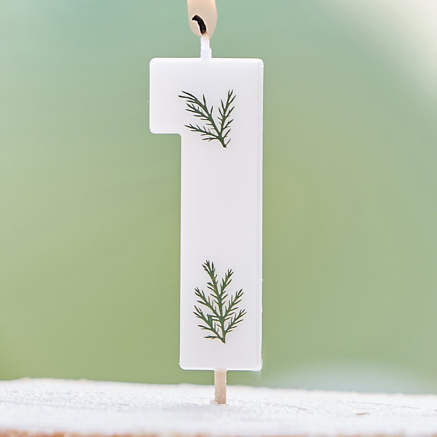 Leaf Foliage Number 1 Birthday Candle