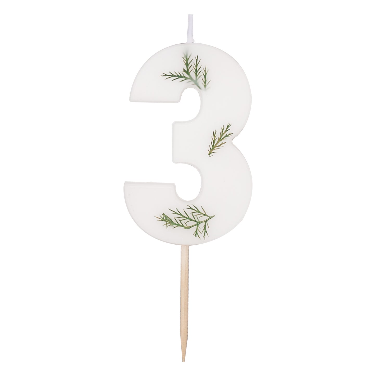Leaf Foliage Number 3 Birthday Candle