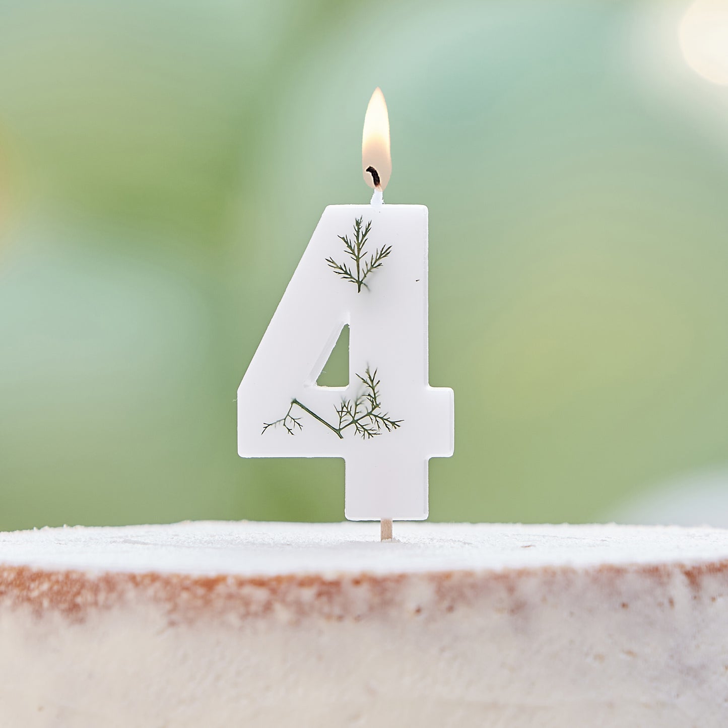 Leaf Foliage Number 4 Birthday Candle