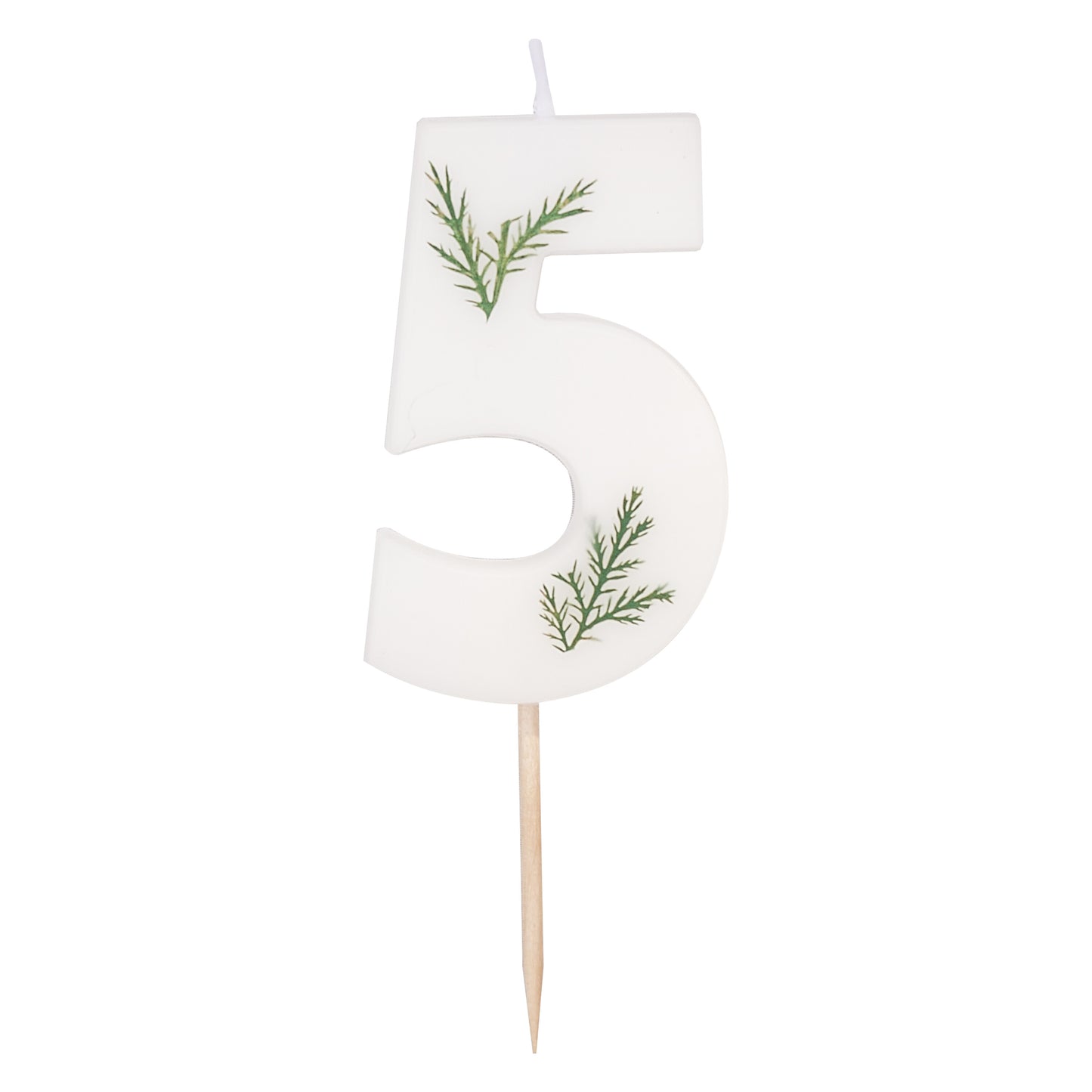 Leaf Foliage Number 5 Birthday Candle