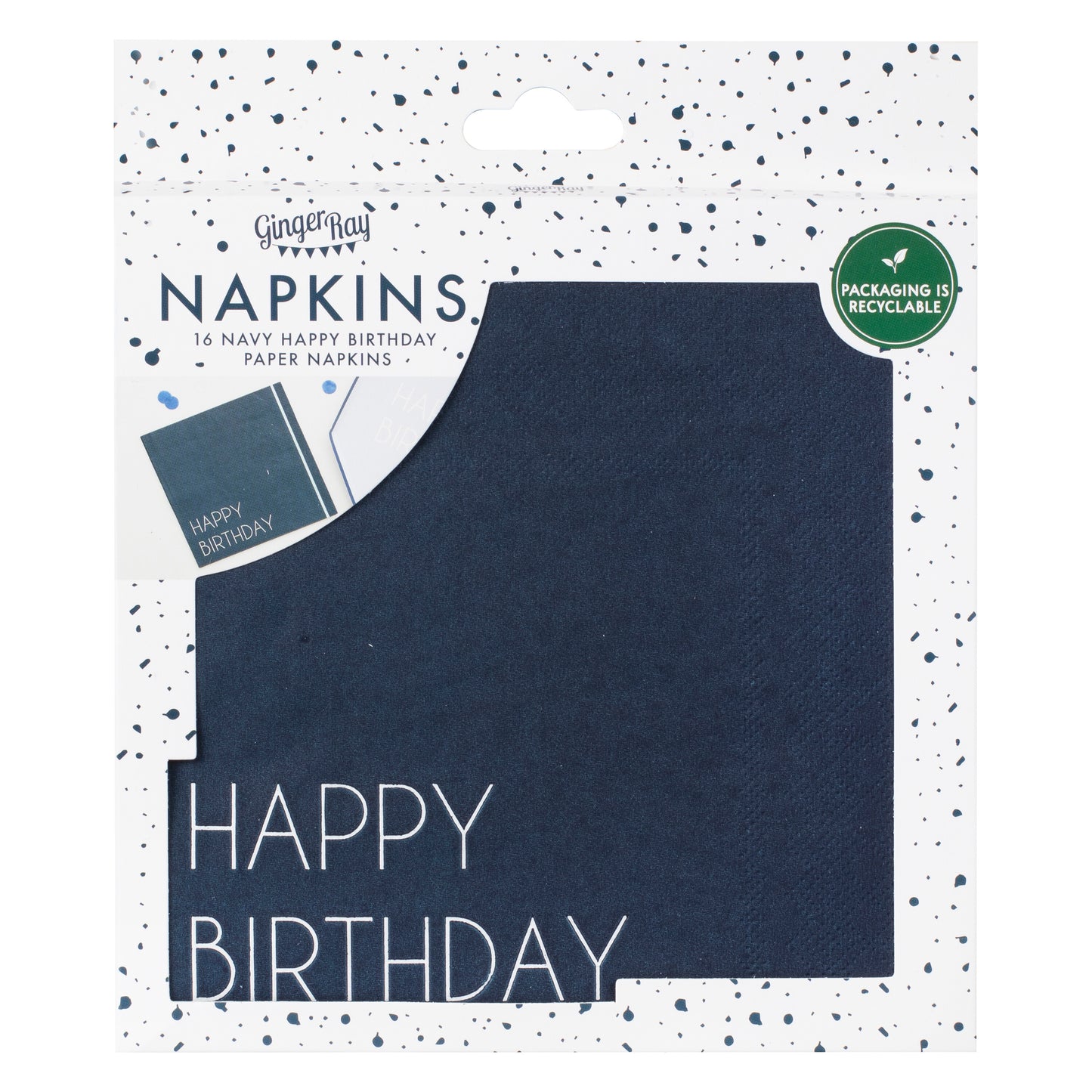 Navy Happy Birthday Paper Napkins