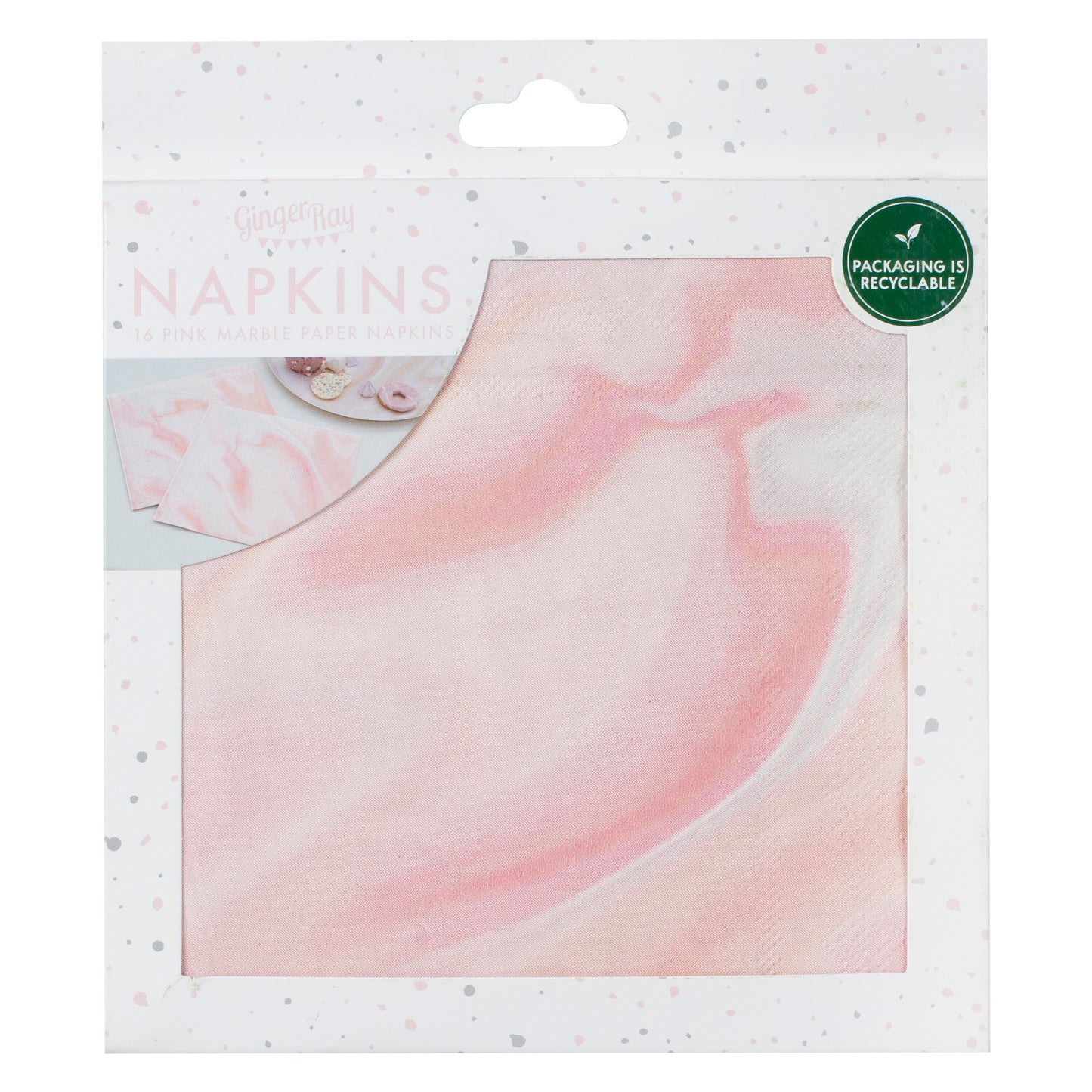 Pink Marble Print Paper Napkins