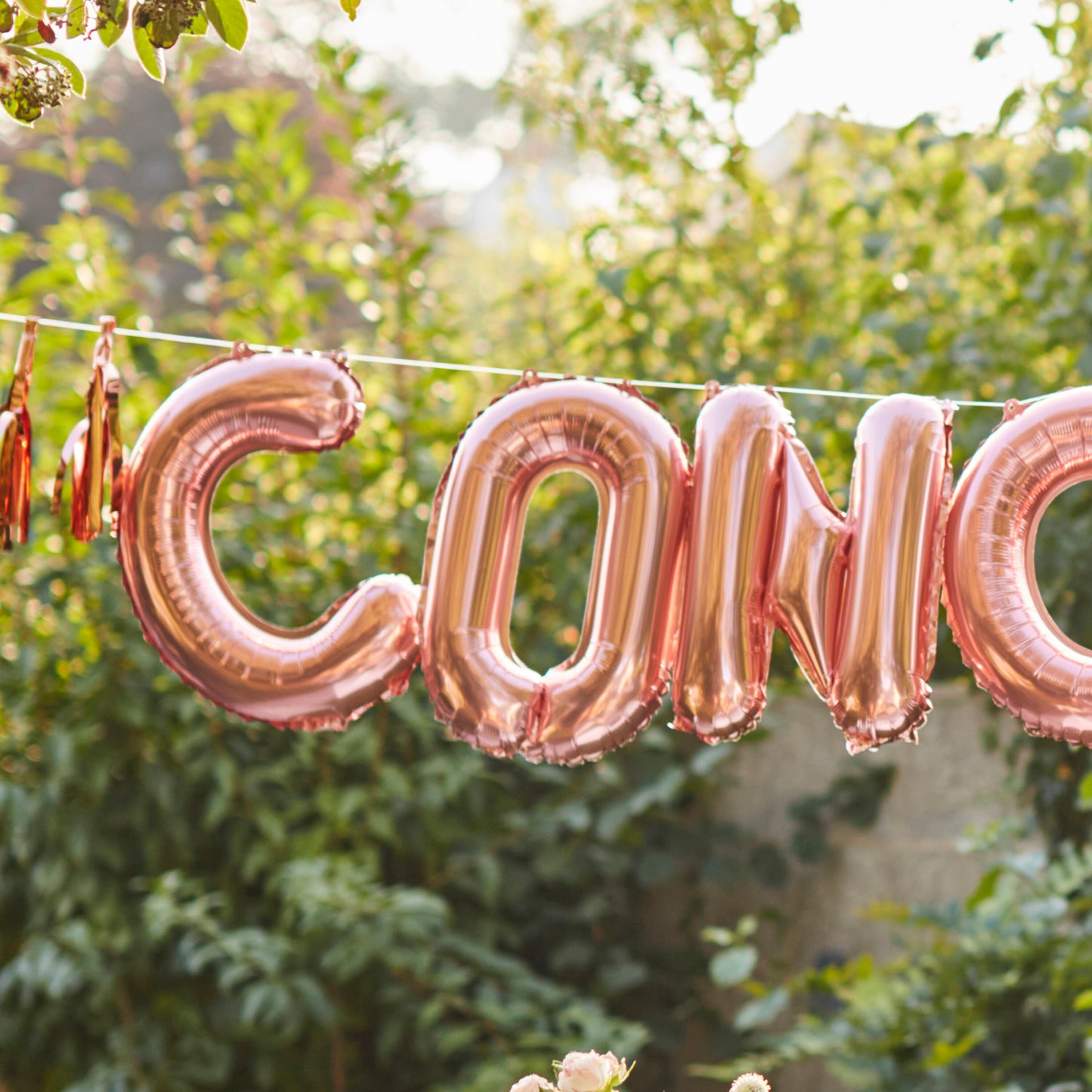 Congrats Rose Gold Congratulations Balloon Bunting
