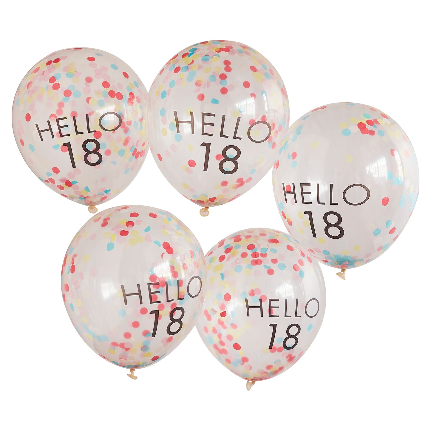 Hello 18 Rainbow Confetti 18th Birthday Balloons