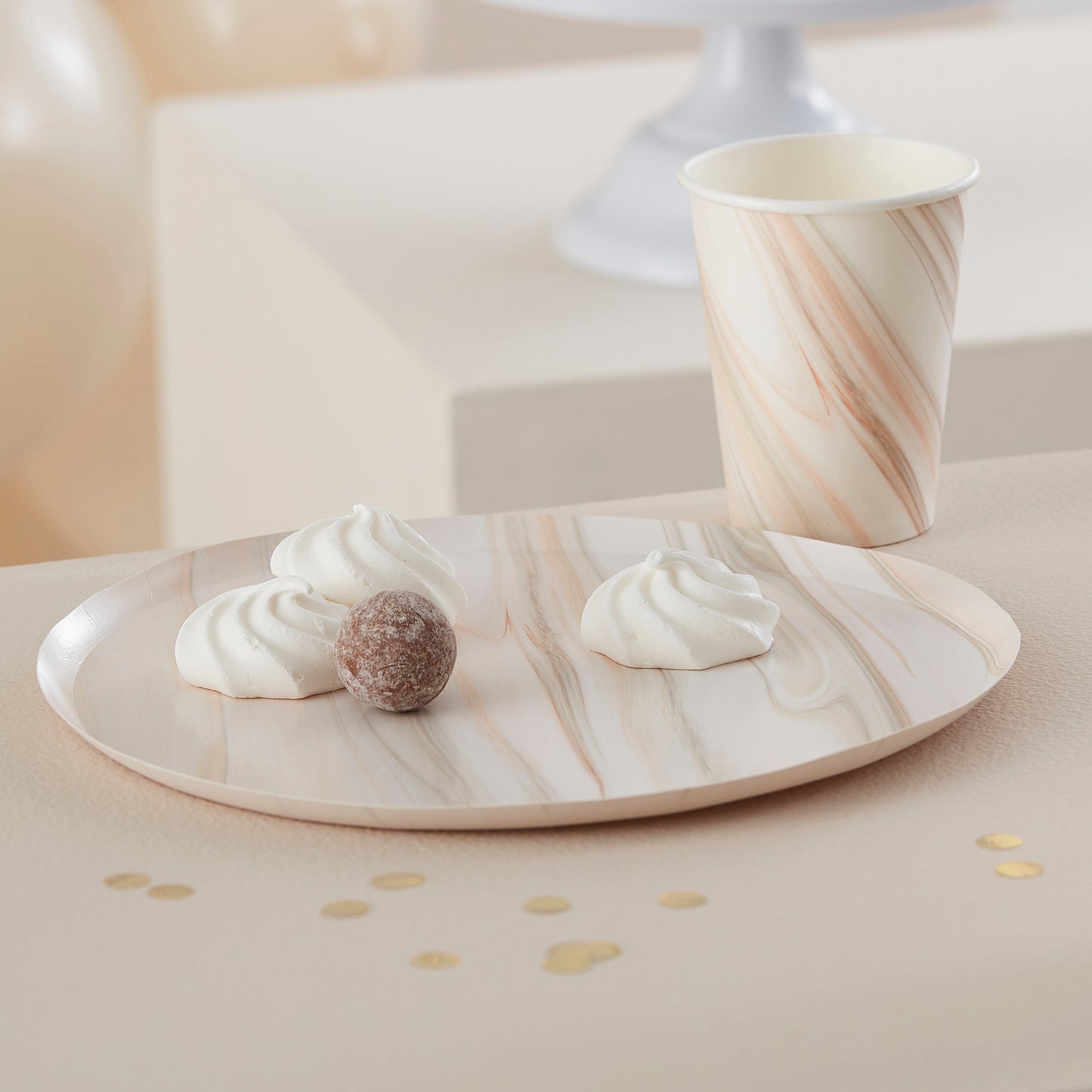 Neutral Marble Paper Plates