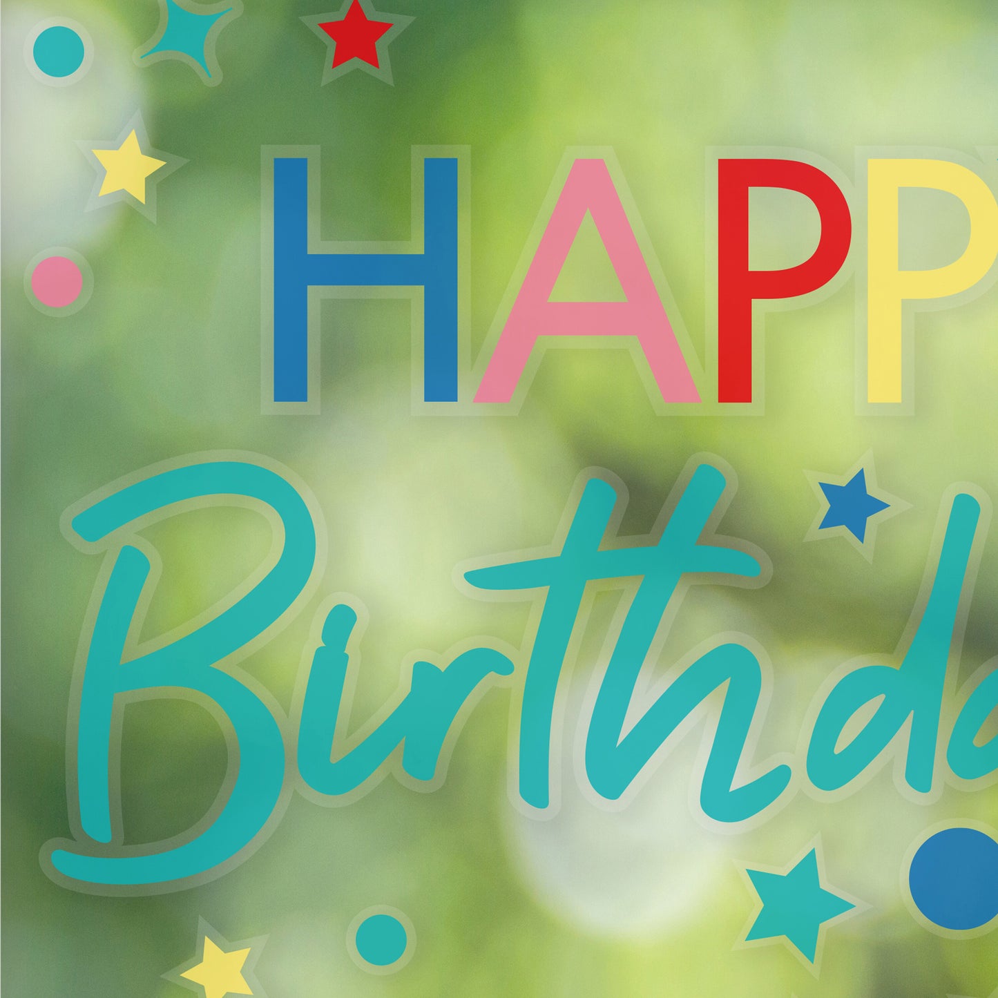 Multicoloured Happy Birthday Window Sticker