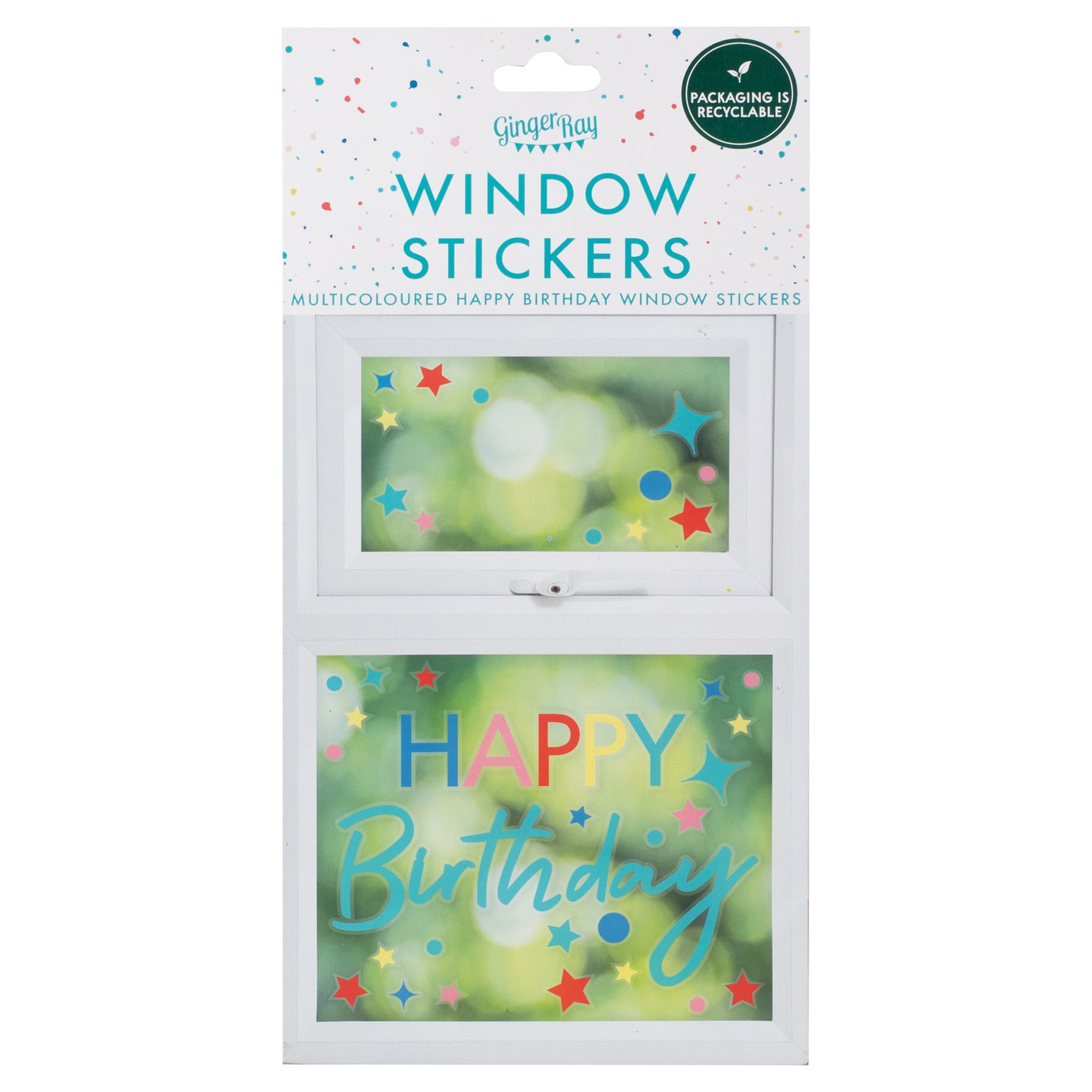 Multicoloured Happy Birthday Window Sticker