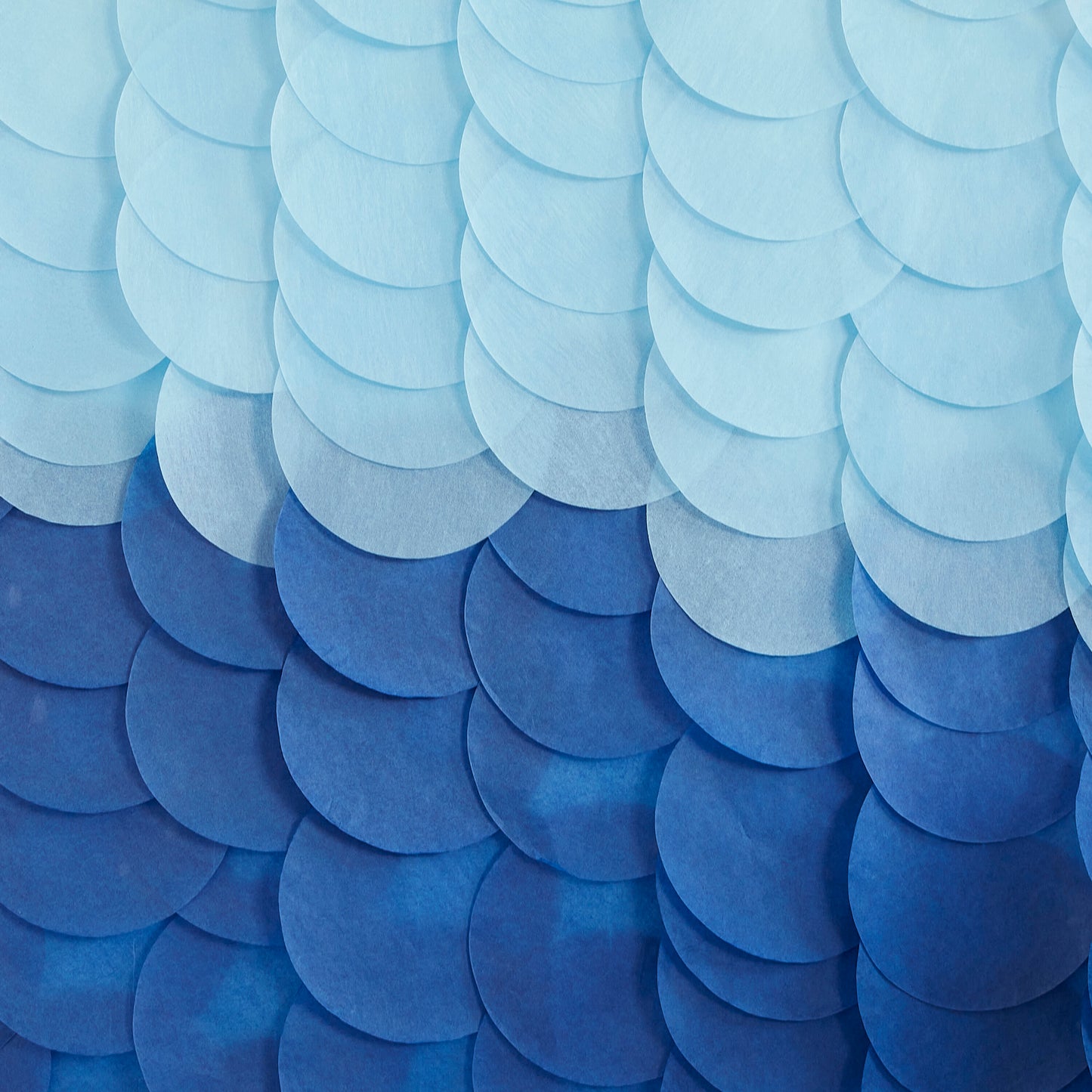 Blue Ombre Tissue Paper Disc Party Backdrop