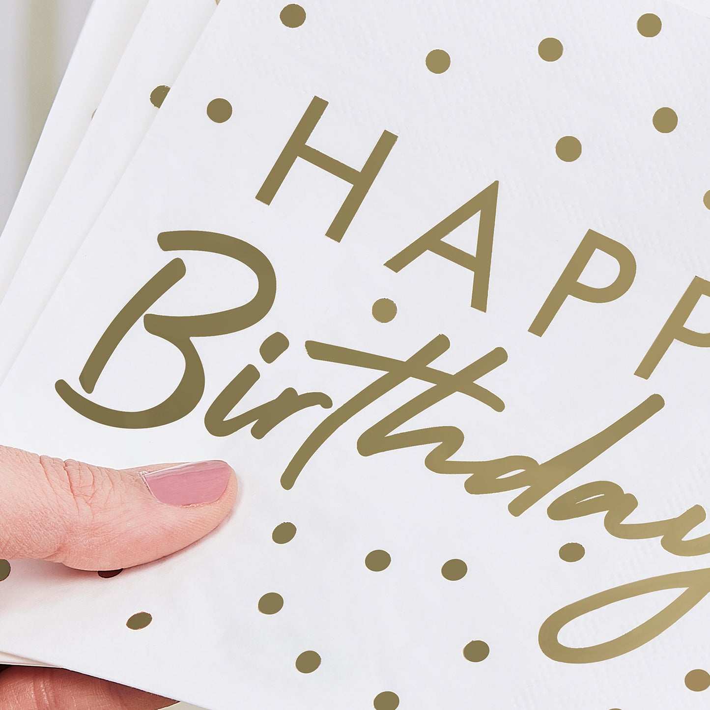 Gold Happy Birthday Paper Napkins