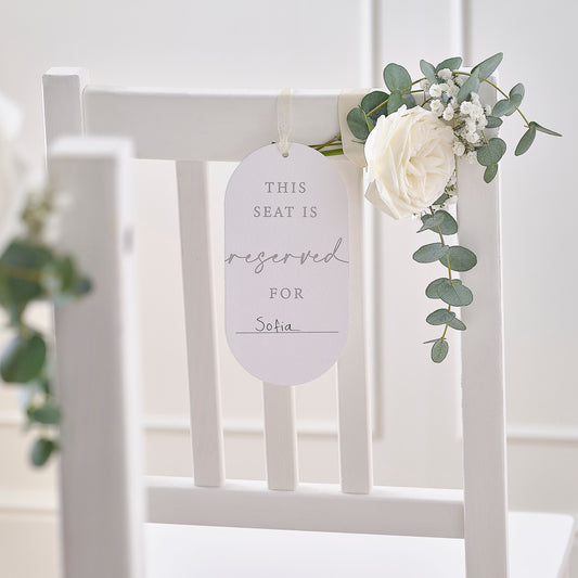 Customisable Reserved Chair Wedding Signs